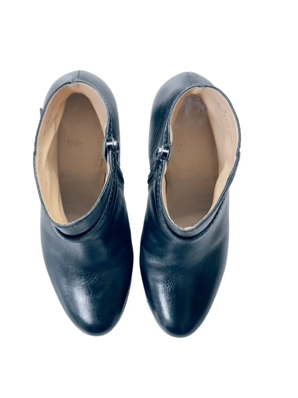 TALBOTS Women's Shoes Black Leather Heels Platform Ankle Boots Size 7B